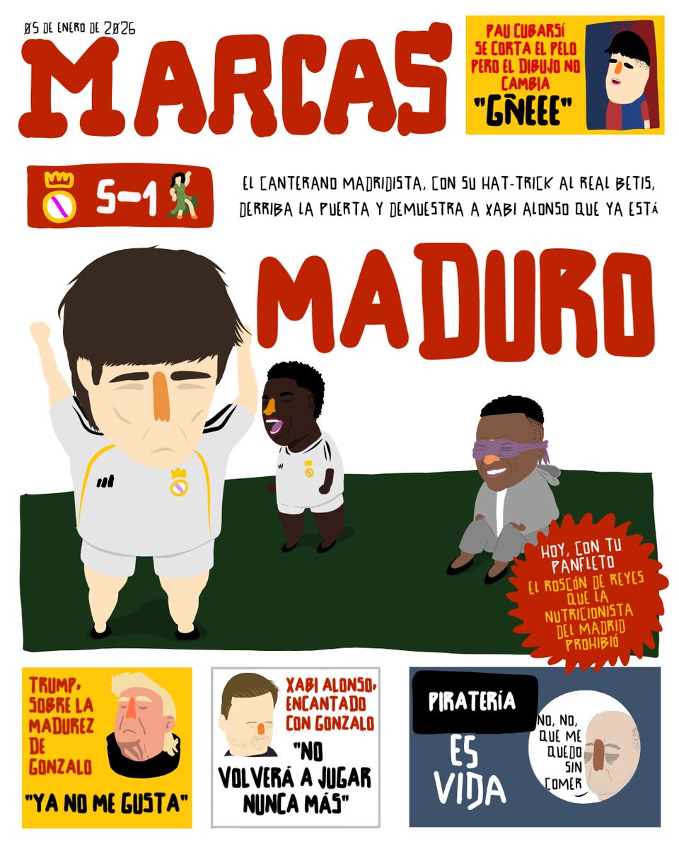 Garabatxs's tweet photo. 📰🗞️

Primeras portadas del MARCAS y del SPORTS de 2026, con las victorias de Madrid y Barça respectivamente. https://t.co/p7ymdkExTx