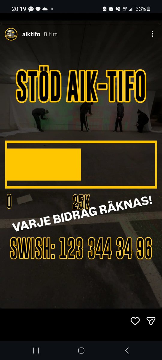 25 000 är uppnått men farten har tappats. Kan vi nå 30 000 ikväll? Sprid ordet <a href="/AllmanSupport/">ASK</a> <a href="/grupp171/">GRUPP 171</a> <a href="/BlackLadies/">Black Ladies</a> <a href="/BlackArmy1981/">Black Army - Stockholm</a> <a href="/Smokinglirarna/">Smokinglirarna</a> <a href="/AIK515/">515</a> <a href="/AIKfotboll/">AIK Fotboll</a> <a href="/AIKBiljett/">AIK Biljett</a> <a href="/augustspangberg/">August Spångberg</a> <a href="/broke_ice/">Broke Ice</a> <a href="/TS_Podd/">Testa Stör</a> <a href="/jojjesplejs/">Jojje Lidén</a> <a href="/Jallehinderson/">Discodirektören</a> <a href="/HerrHildingsson/">Johan Hildingsson</a>  osv