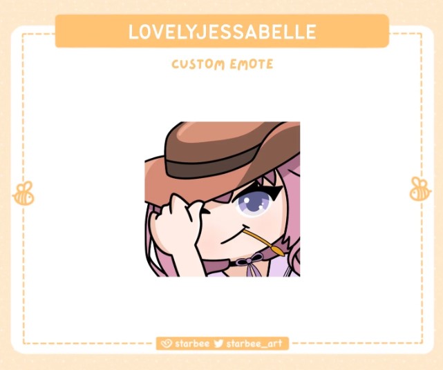 starbee_art's tweet photo. first time making an emote without a base, kinda nervous to share 👉🏼👈🏼 ANYWAYS if anyone wants some custom emotes dont hesitate to message me, i shall do my best!
#VGenComm #customemote #ych #vtuber https://t.co/1RxszU4i9t