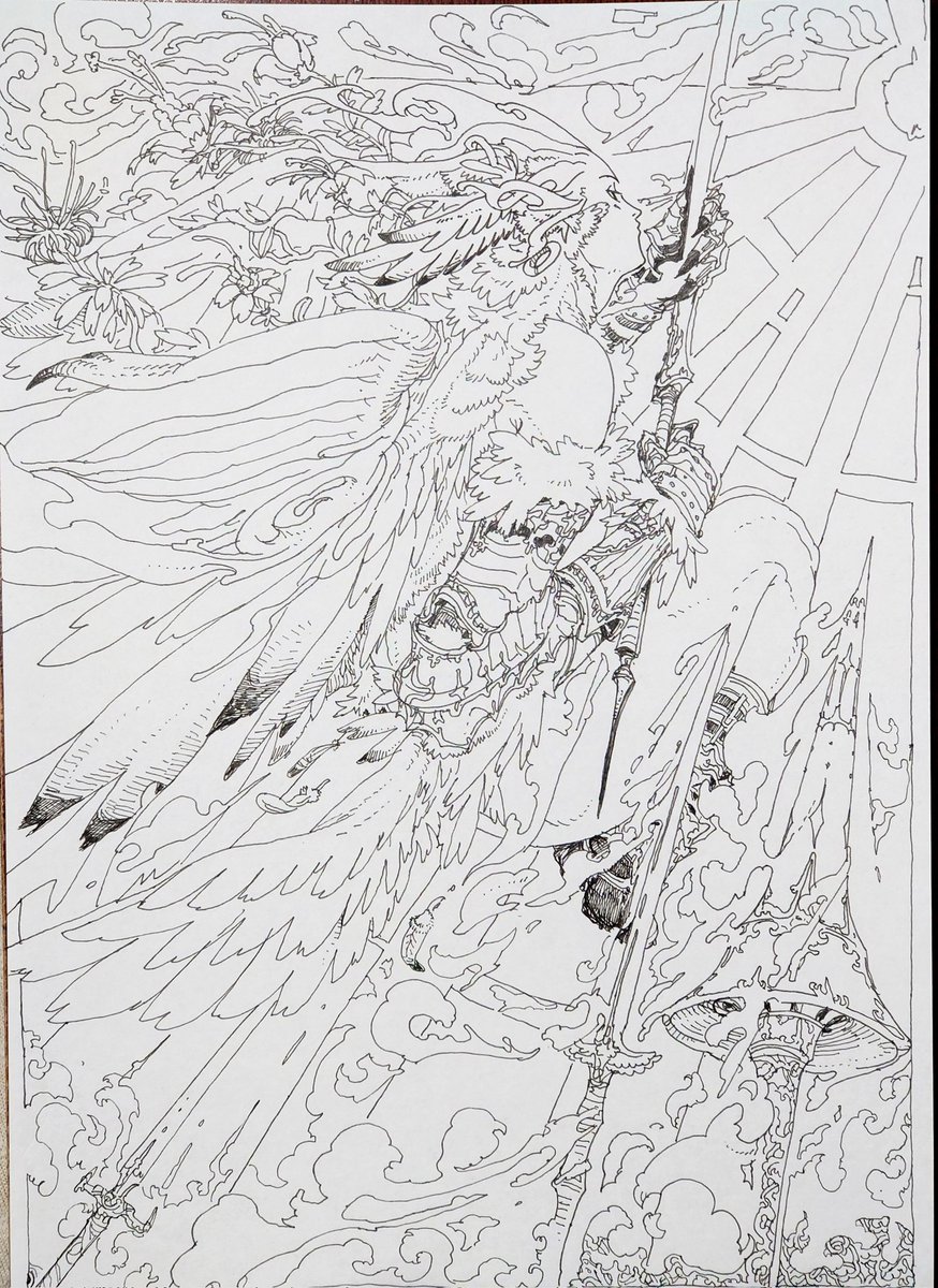 okinawanogori's tweet image. 細ペンで落書き。