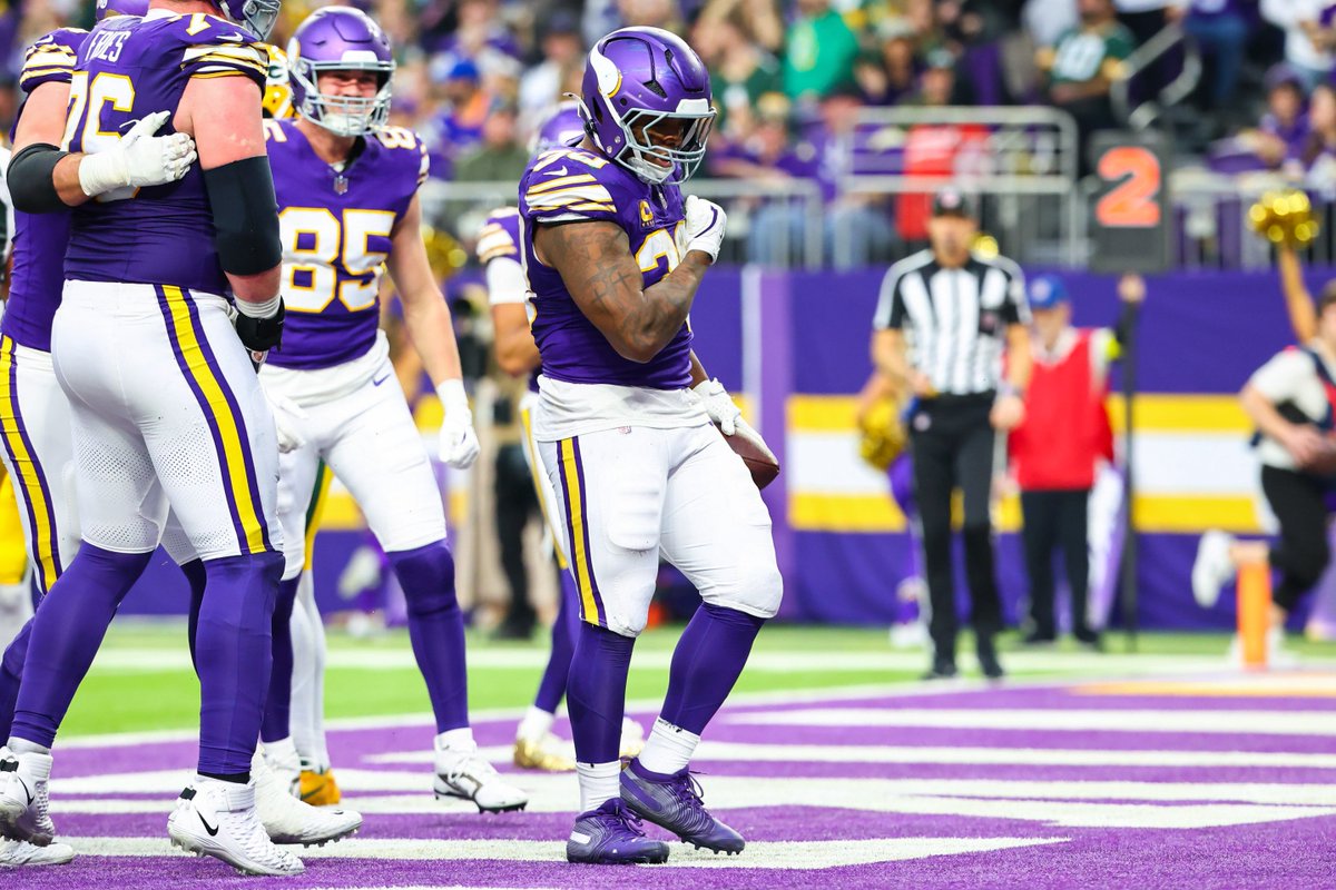VikingsPR's tweet image. .@cjham28 scored his second rushing touchdown of the season, tying his single-season career high from 2022. It marked the sixth rushing score of his career.

#GBvsMIN