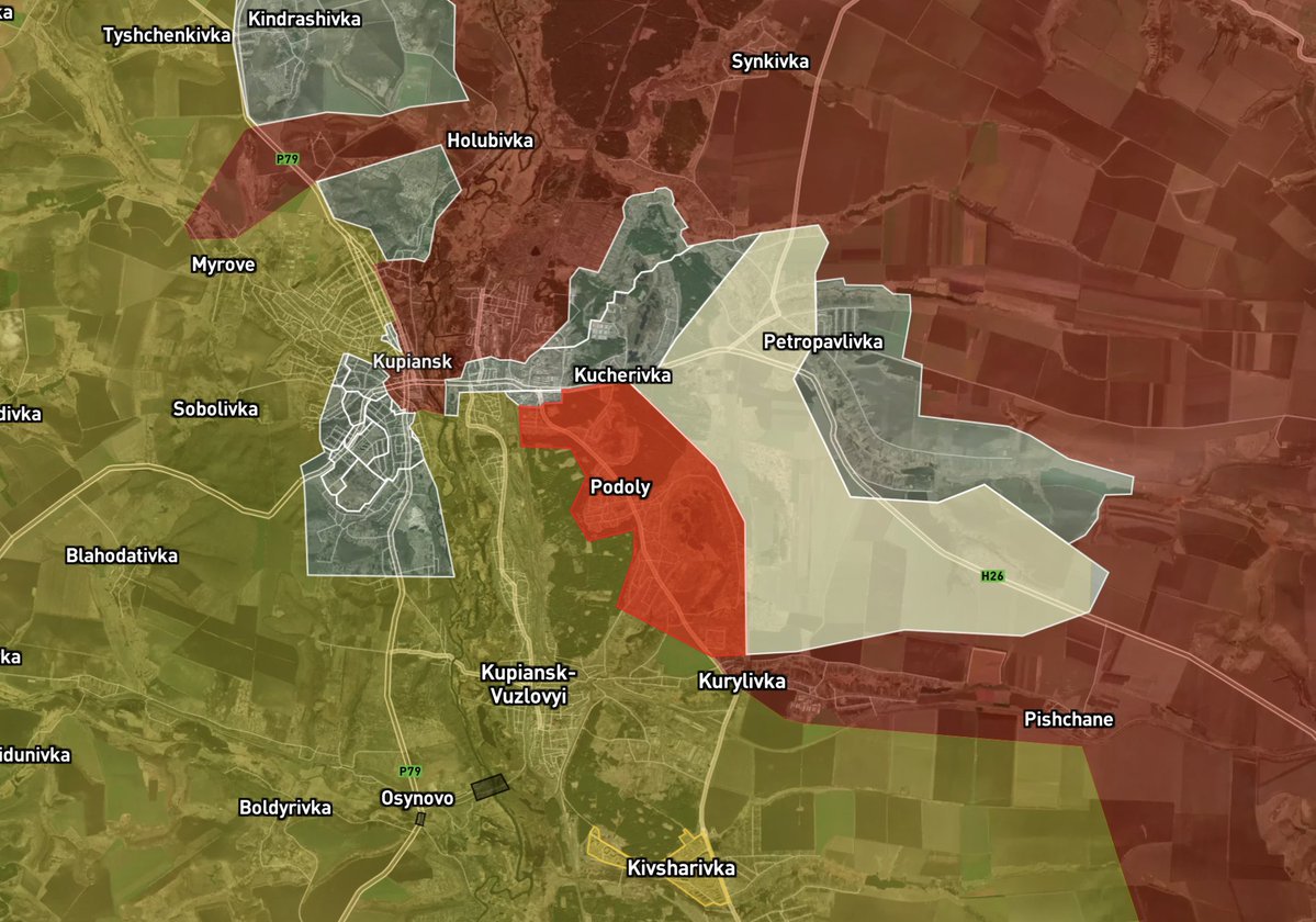 There is growing indirect evidence Russians have captured a large swath of territory east of Kupyansk, around the village of Polodi. This is while UAF is concentrating its efforts in the city (right bank, downtown area). Has UAF's gamble here backfired? 👀