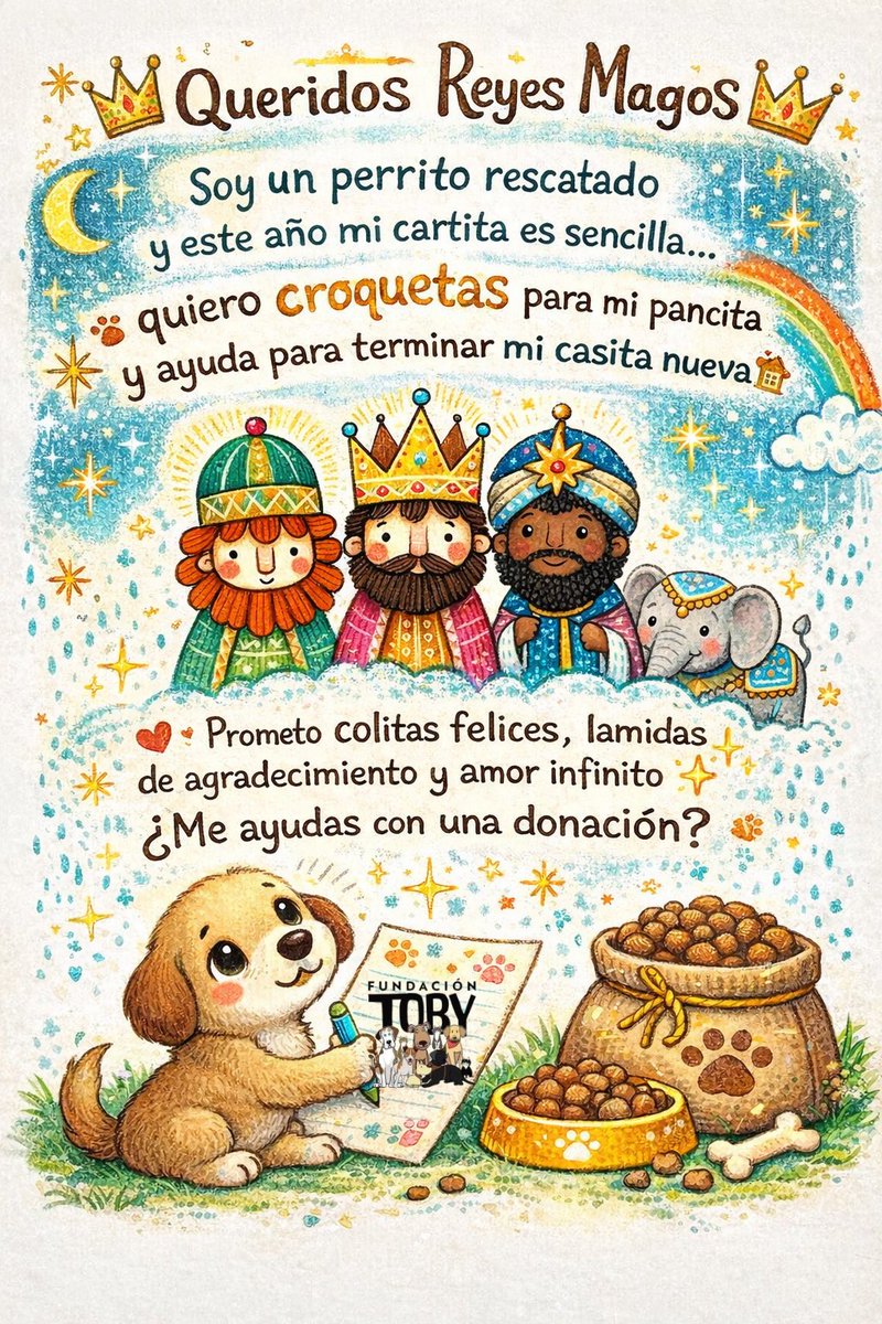 FundacionToby's tweet photo. Esta no es solo una cartita a los Reyes Magos…
es el susurro de animalitos que han esperado demasiado 🐾✨

No piden juguetes ni milagros imposibles,
solo croquetas para su pancita
y un hogar que por fin puedan llamar suyo!!

Hoy, tú puedes ser la magia ✨💜🐾

La mano que transforma una petición sencilla en colitas felices, platos llenos y noches en paz 🌟

Gracias por creer, por ayudar y por convertir el amor en refugio 🙏🐶🐱

Cuentas Toby

- BANCOMER
Cuenta: 0117412991
Clabe: 012180001174129915

- SANTANDER
Cuenta: 60577008001
Clabe: 014180605770080014
 
- Mercado pago
Clabe: 722969010583593935
Tarjeta: 5428785111220215

- Paypal
https://t.co/2p5RQ0wgxu