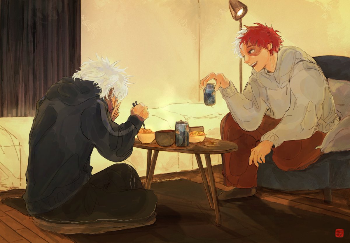 hanaasartistry's tweet image. 🍜 Soba with the Todoroki brothers 

(Part 1) Since Touya was on life support and heading towards "certain death" and of course, when the day finally came...
(contnd in part 2) 

#ヒロアカ #Todoroki #Dabi #MHA