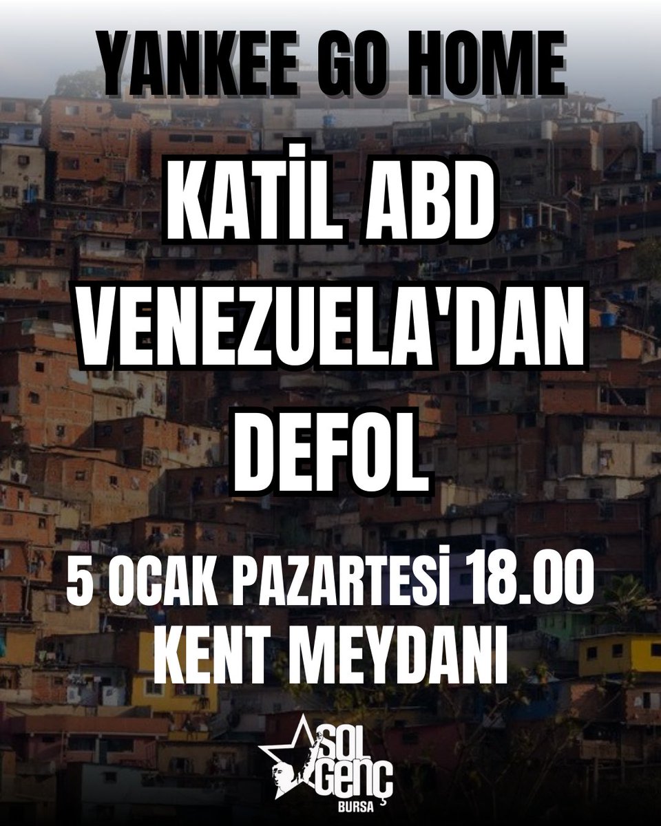 bursasolgenc's tweet photo. Emperyalist saldırı karşısında Venezuela halkının yanındayız ✊️ https://t.co/dJchz2IJOx