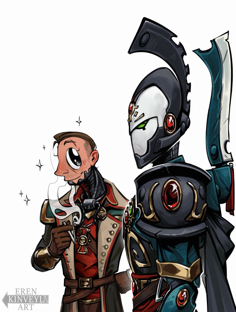 kinveyl's tweet image. — Owlcat, give us Nocturne of Oblivion in the party!
— We have Nocturne of Oblivion at home.
Nocturne at home:

I played the #DarkHeresy alpha, and there’s a Corsair there! Surprisingly well-adjusted, yet still unwilling to explain anything. *sigh*
#warhammer #wh40k