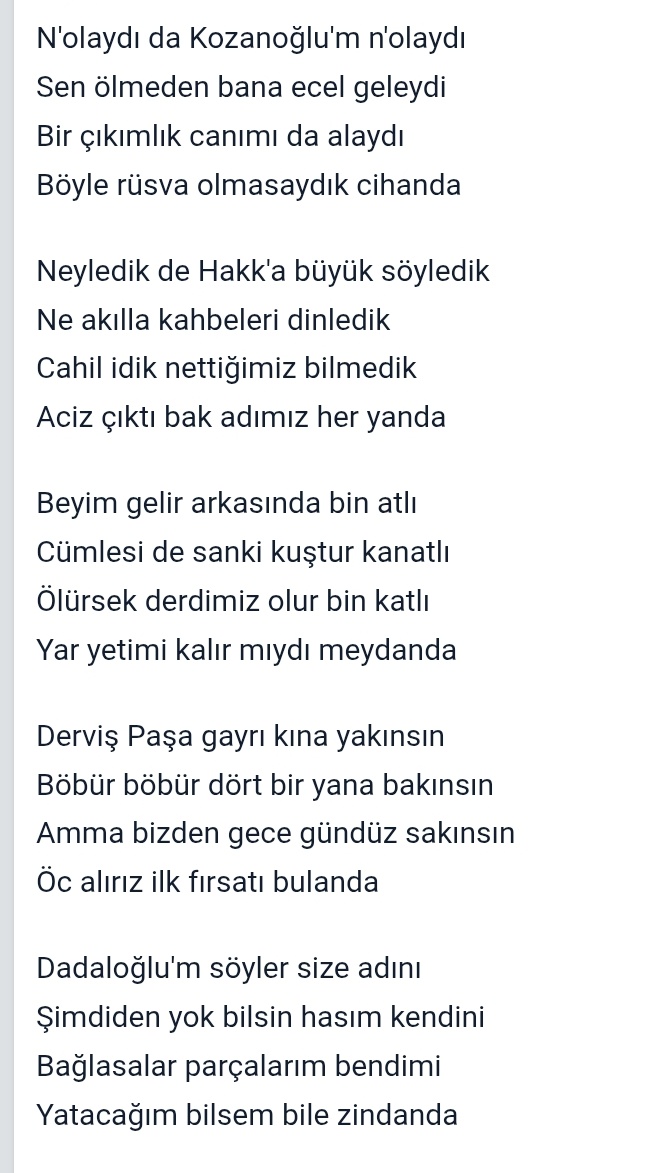 itoldurensarap's tweet photo. Kozanoğlu destanı- Dadaloğlu https://t.co/jz2rYaPhnQ