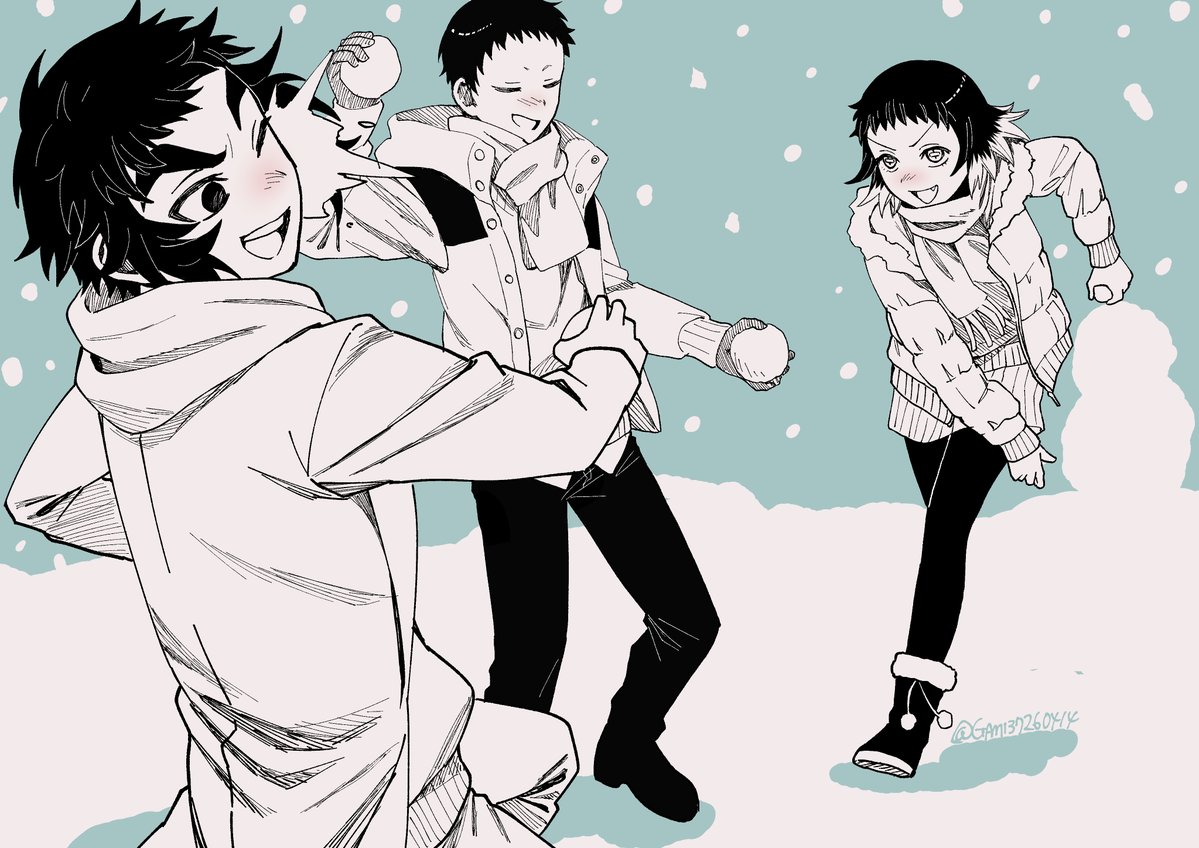 土竜組で雪合戦⛄✨