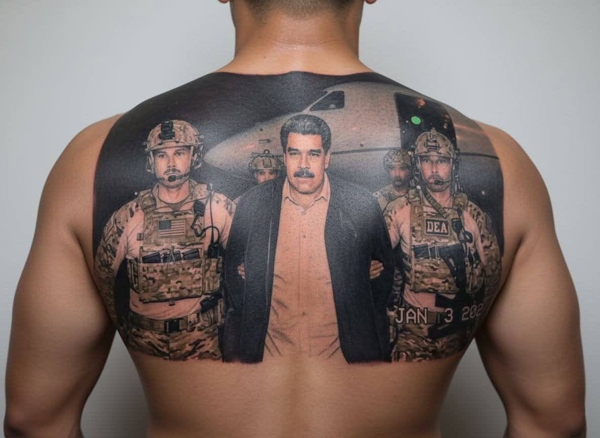 ark_adii's tweet photo. #Venezuela #madurocaptured #maduro #tattoo https://t.co/7BNQ5zlJ0U