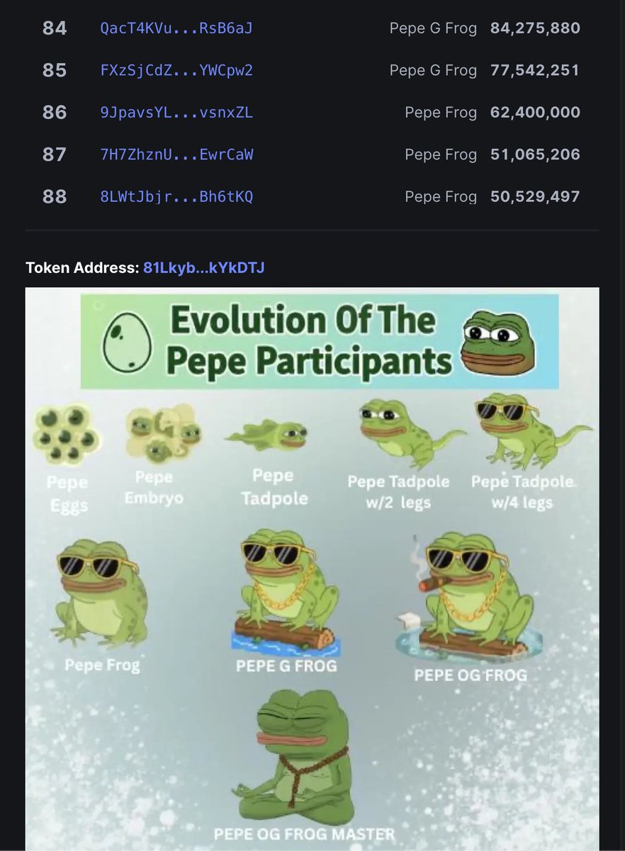 Pepe Classifications now live on

x1pepe.com/p3p3-vault.html

Also showing live FDV, Market Cap, Total Holders and Leaderboard now.

$PEPE #X1 #X1PEPE