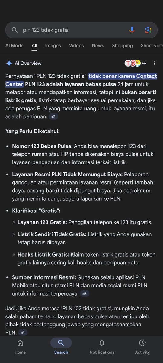 tapi emang PLN 123 gak gratis, diconfirm oleh CSnya juga. <a href="/pln_123/">PT PLN (Persero)</a>

*telp pake <a href="/myXL/">XL</a>