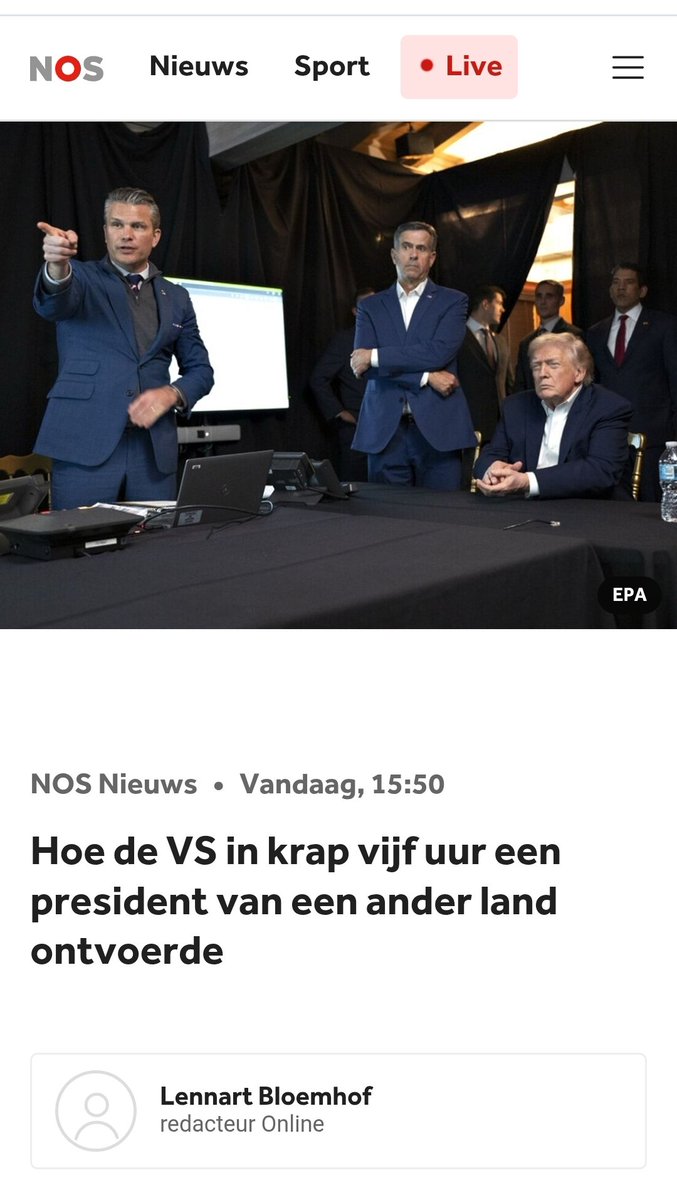 bpschut's tweet image. Ik heb de kop van dit tenenkrommende stukje troglodietenproza van de extreemlinkse propagandazender even aangepast:
"Hoe de VS in krap vijf uur een criminele dictator arresteeerde en daarmee het volk van #Venezuela bevrijdde"
You're welcome, @NOS