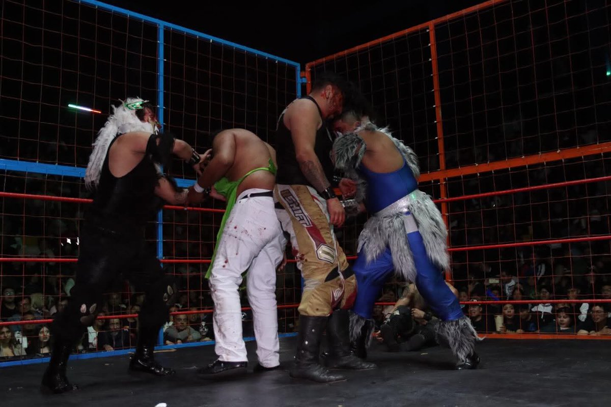 LaTijeraLucha's tweet image. La jaula del 48 aniversario de la #ArenaNeza, llega con 12 guerreros que se entregaron de principio a fin para hacer vibrar a la afición que se dio cita en el magno evento de #ProduccsSanchez, donde en la recta final regresa #LobitoII para salvar a #Lobito y dejar en duelo...