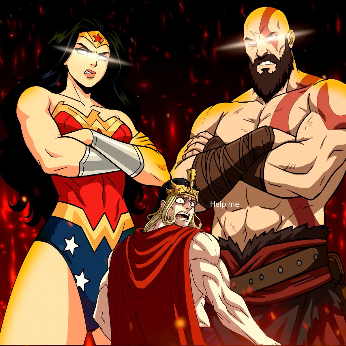 It took me a whole day, but here you are.

#WonderWoman #Kratos #RecordofRagnarokS3