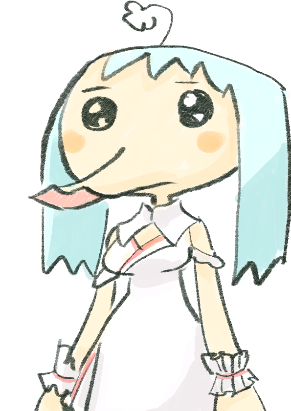 「福笑いイオリン (この顔をみたらゆっくりと後ずさりして逃げてください。) #イオ」|じゃばのイラスト