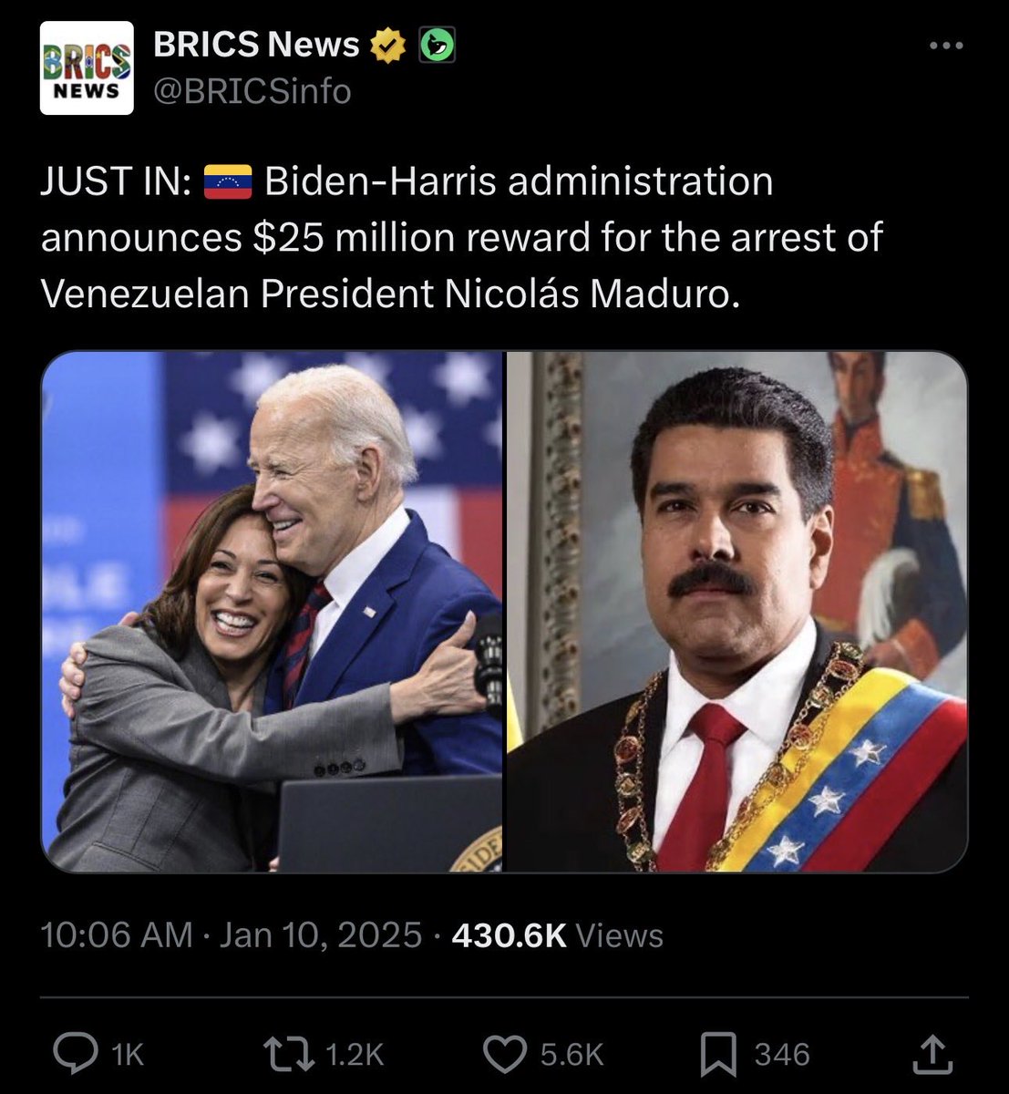 NighthawkDelta's tweet image. Well said! 

It’s critically important to remember that when the Biden-Harris Administration placed a $25 million bounty on Maduro,  effectively labeling him a narco-terrorist &amp;amp; criminal fugitive, that people understood we were not going to do anything about it but “talk tough.”…
