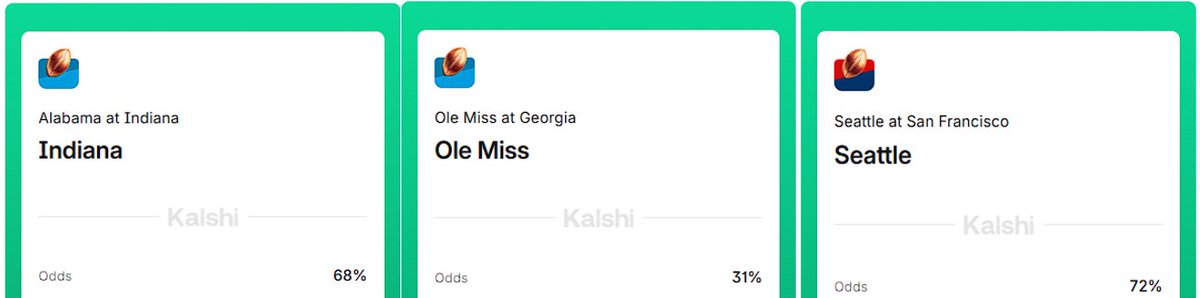 1st run on Kalshi went well thanks to #nomicssportsbook got some things to clean up but I'll take a 75% hit rate 1st weekend. As always thanks <a href="/TheRealNomics/">TheRealNomics 😼🚀</a> NO ONE ELSE has looked at this market like you, and Im sure we'll hear "yOu CaNt TA SpOrTs BoOkS".