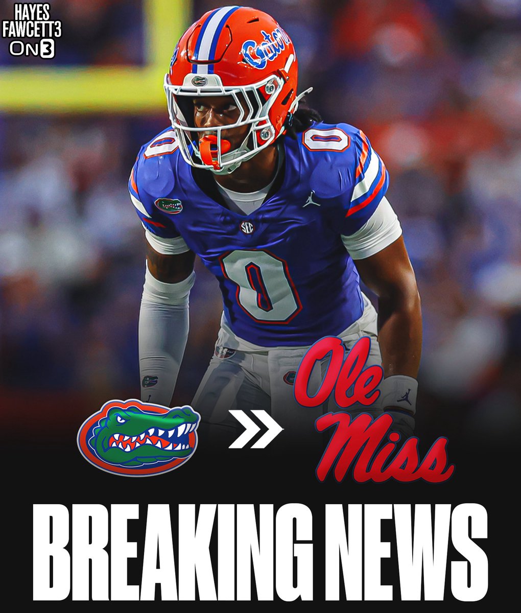 Hayesfawcett3's tweet image. BREAKING: Florida transfer DB Sharif Denson has Committed to Ole Miss, he tells @On3Sports

He totaled 95 tackles, 1 INT, 3 PD, 6.5 TFL, 2 sacks, &amp;amp; 1 FF in his time with the Gators

on3.com/transfer-porta…