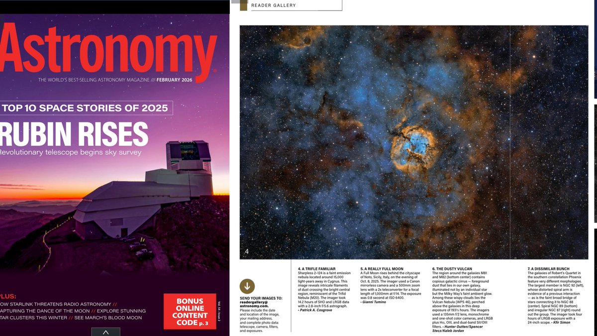 The Feb Issue of Astronomy Mag came out today, featuring my image of SH2-124!

Thanks, Astronomy Mag!

See the imaging project for this image here:
cosgrovescosmos.com/projects/sh2-1…

#astrophotography