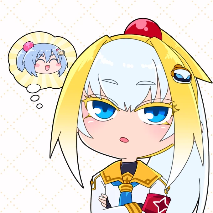 skebで描かせて頂きました ぼーっとシロの事を考えてるプラチナです