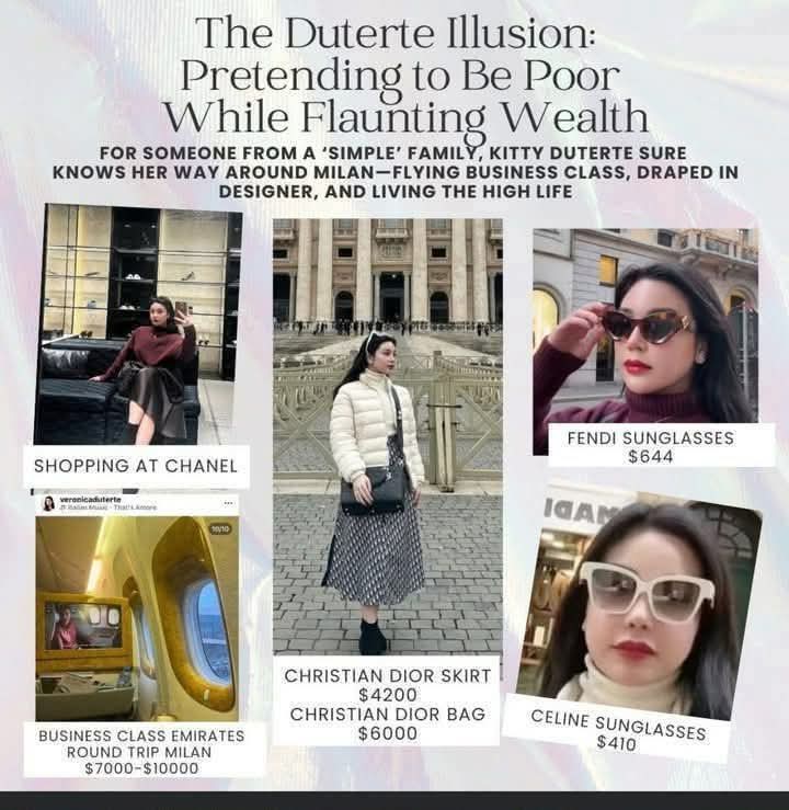 DIBA SABI NI WENCY CORNEJO HINDI NAGNAKAW SI DIGONG AT WALANG PERA ANG MGA DUTERTE? AYUN, SI KITTY NASA SPAIN HABANG NAGDUDUSA ANG TATAY NIYA SA HAGUE. AKALA KO LABS NIYA?