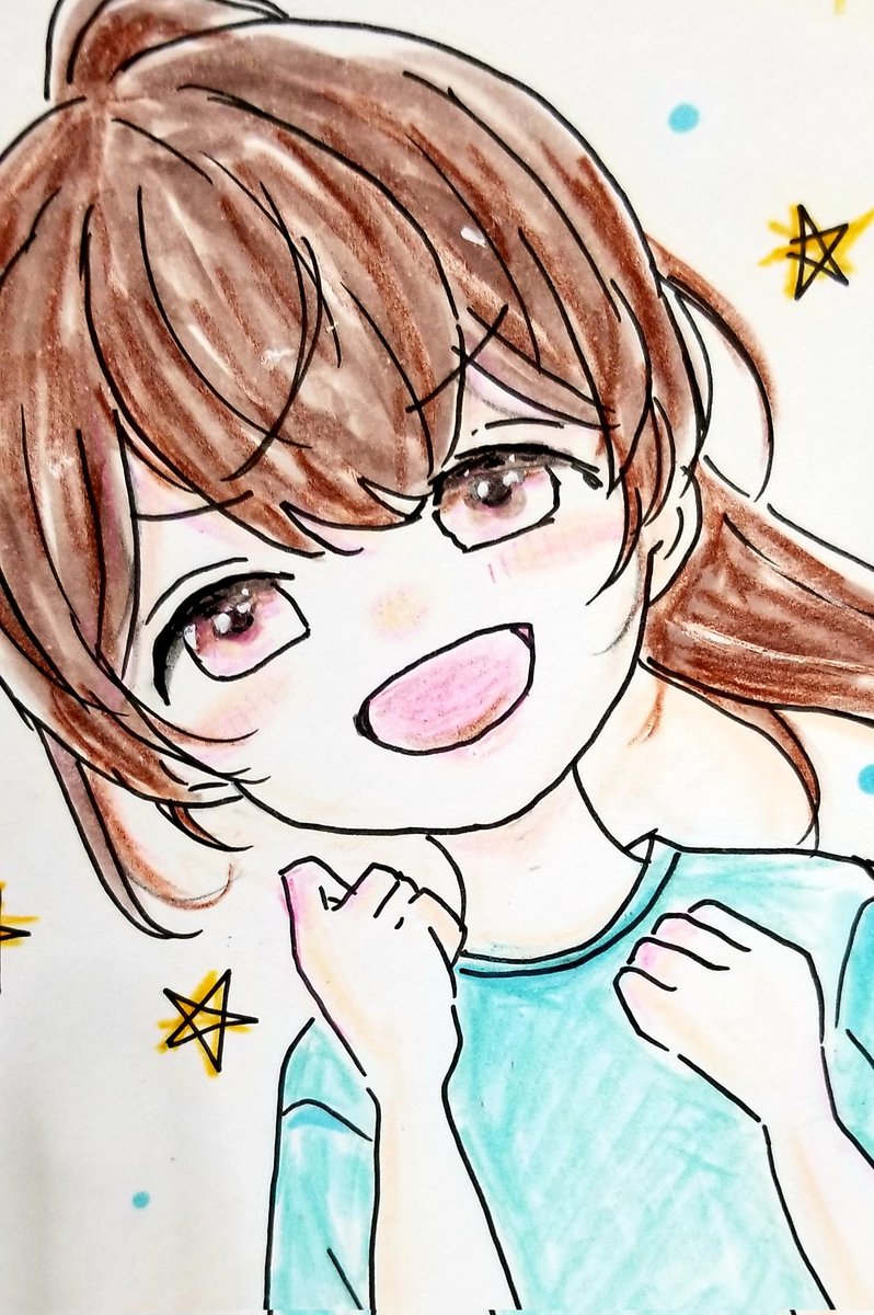 「描かないといけないものがあるけど、息抜きに40分で描いたやつ 線画もして塗ったけ」|ヨシナのイラスト