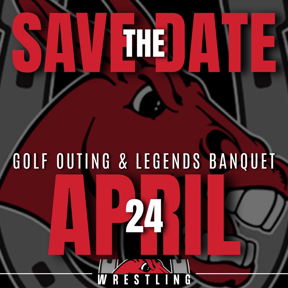 UCMwrestling's tweet photo. 🚨Save the Date🚨
Mark your calendars for April 24 –– Our Golf Outing and Legends Banquet are coming up!
More details coming soon... but for now, SAVE THE DATE!
#SaddleUp #MulesWrestling #HallOfLegends https://t.co/tBVNxMHTZS