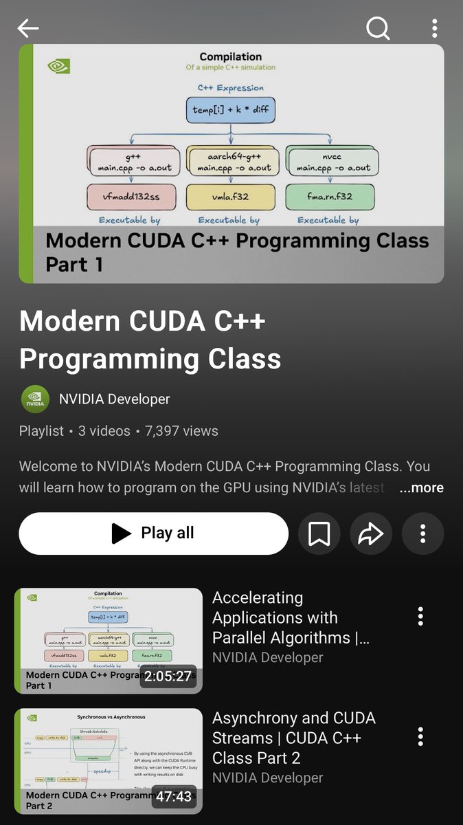 Nvidia literally dropped a free C++ CUDA class that shows you GPU programming from scratch