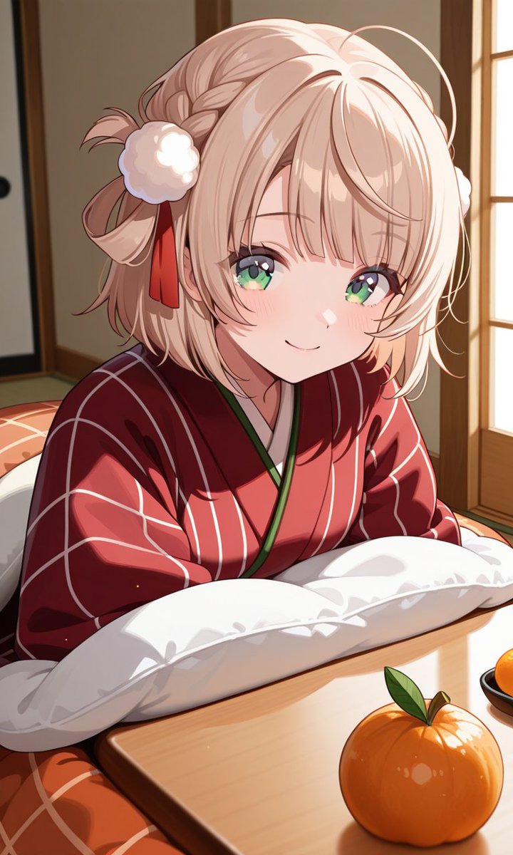 g6l_kn's tweet photo. @PixAI_Official 
新年ですが、寒いのでこたつでまったりみかんでも
#PixAINewYear2026 https://t.co/Brf7GHE655