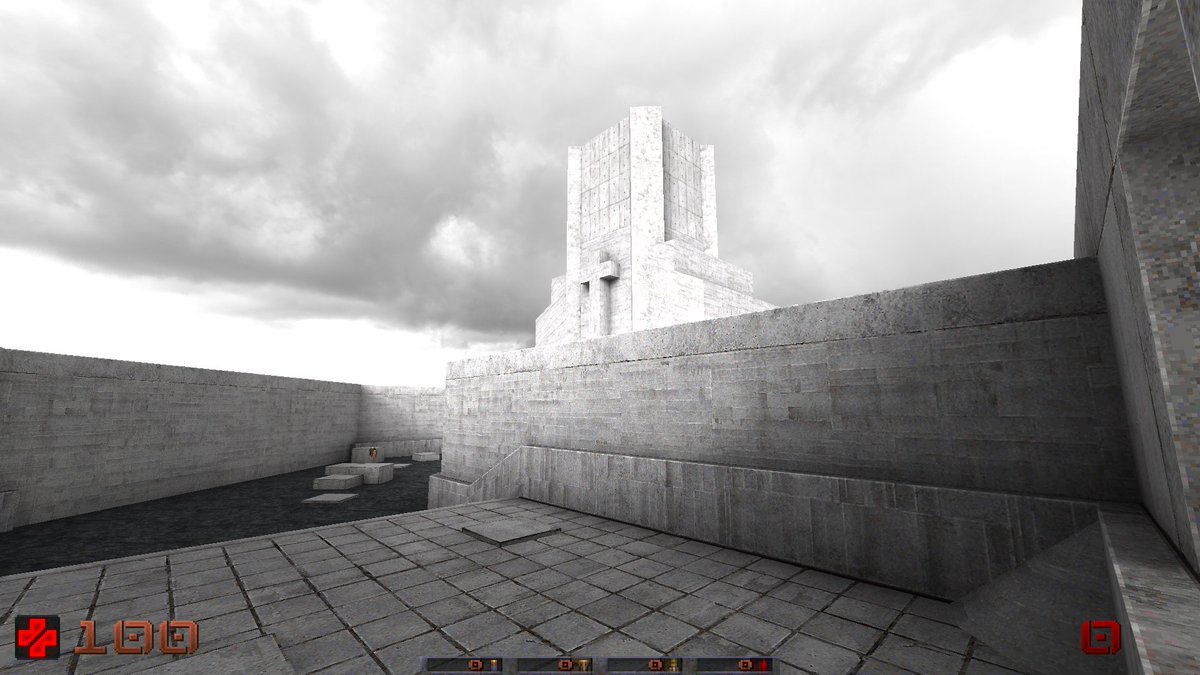 micha's tweet image. #Quake Brutalist Jam 3 is fantastic! It's a package of 77 maps created for a mapping jam on the theme of brutalism. They are now available for download as a map pack or as a complete bundle with the source port Libre Quake – free of charge and ready to play right away.