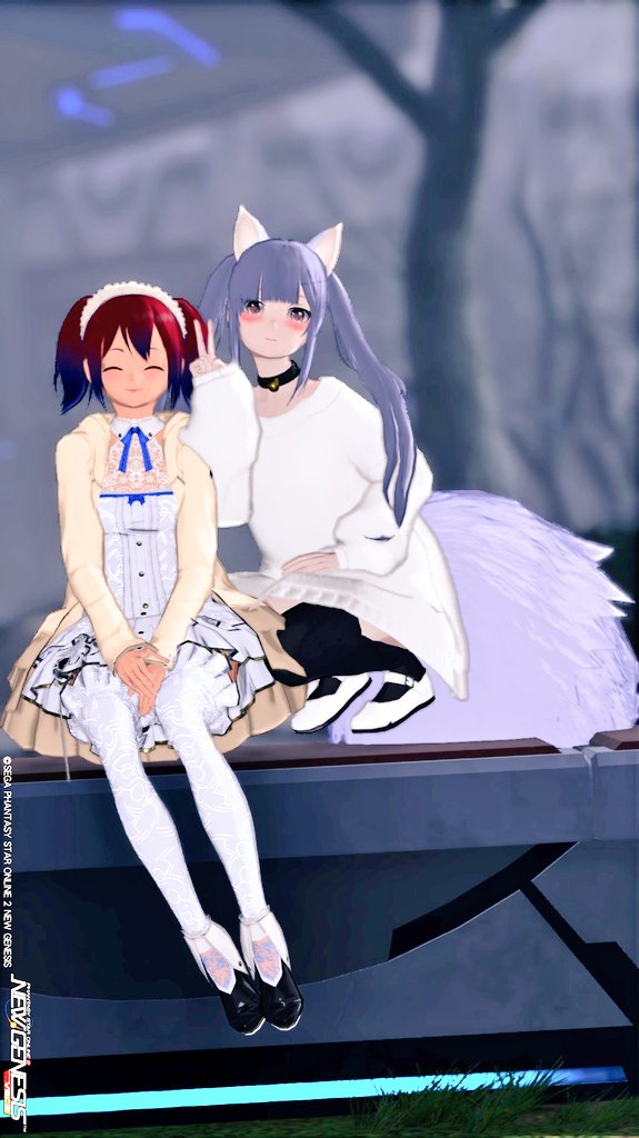 #PSO2NGS_SS︎
大きな尻尾を持つチムメンと撮りました