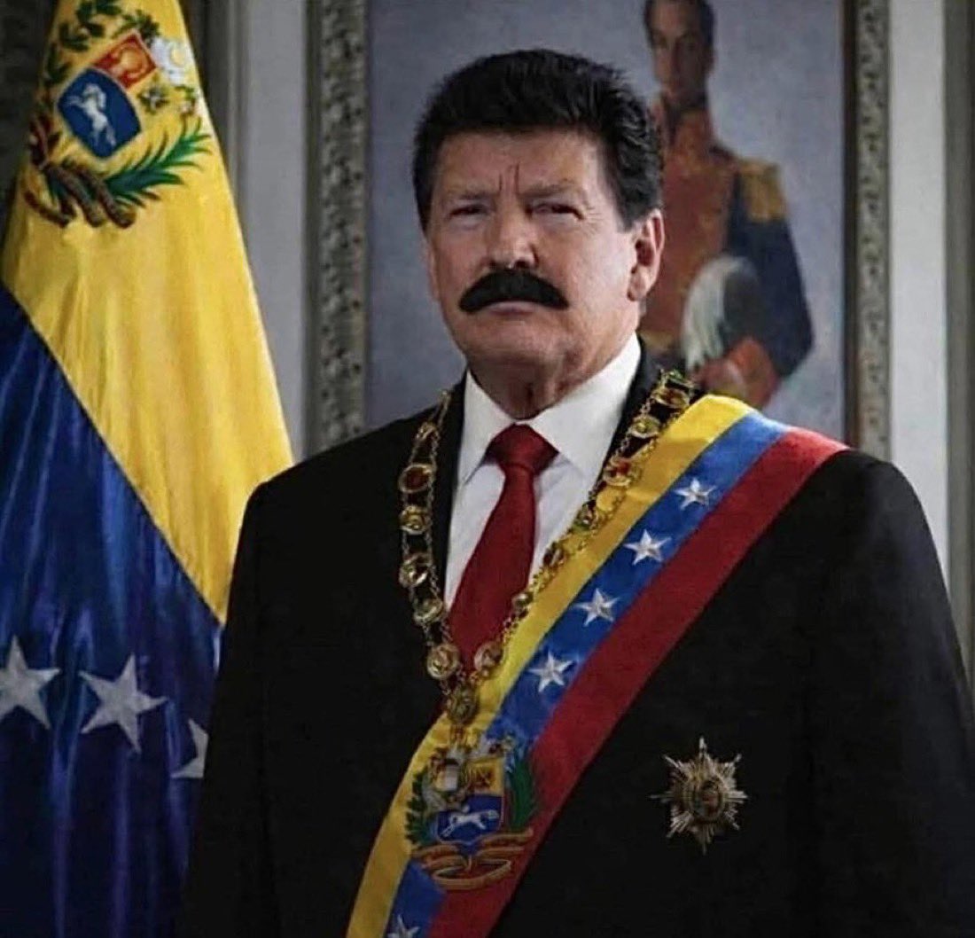 dom_lucre's tweet photo. 🔥🚨VIRAL NOW: The first photo of  Venezuela’s alleged new president Donaldo Juan Trumpchez has been leaked online. https://t.co/Y5bsKmUn5T