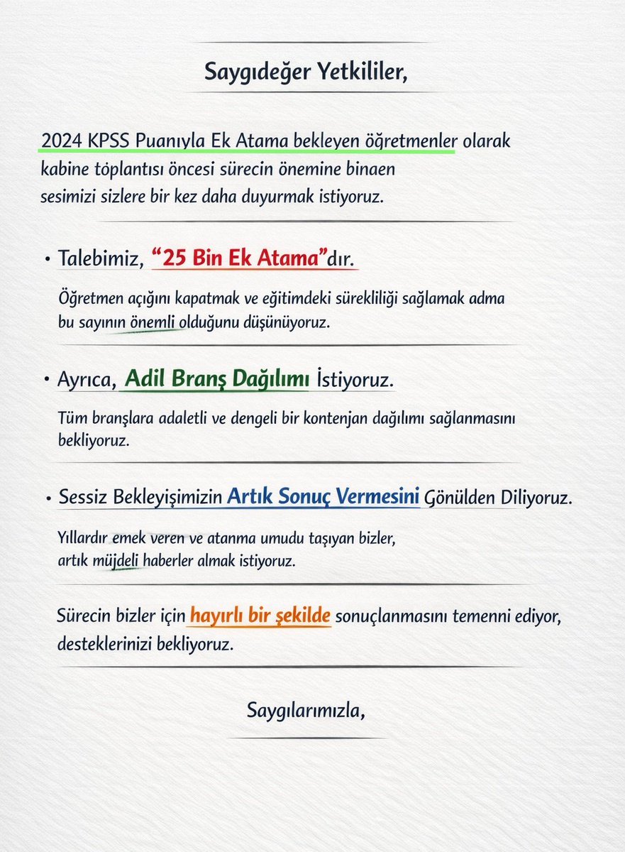 Basın Açıklaması

2024 KPSS Öğretmenleri

<a href="/RTErdogan/">Recep Tayyip Erdoğan</a> <a href="/dbdevletbahceli/">Devlet Bahçeli</a> <a href="/_cevdetyilmaz/">Cevdet Yılmaz</a> <a href="/memetsimsek/">Mehmet Simsek</a> <a href="/Yusuf__Tekin/">Yusuf Tekin</a> <a href="/murat_kurum/">Murat KURUM</a> <a href="/oktay_saral/">Oktay SARAL</a> <a href="/ibrahimyumakli/">İbrahim Yumaklı</a> <a href="/PrfDrFilizKilic/">Prof. Dr. Filiz KILIÇ</a> <a href="/yasaryldrmMHP/">Yaşar Yıldırım</a> <a href="/erkanakcay45/">Erkan Akçay</a> <a href="/NazimMavis/">Dr. Nazım Maviş</a> <a href="/_aliyalcin_/">Ali YALÇIN</a> <a href="/TalipGeylan06/">Talip Geylan</a> <a href="/tcbestepe/">T.C. Cumhurbaşkanlığı</a>

#Kabine24KPSSEkYirmiBeşBin