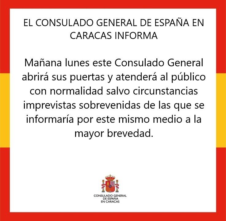 Consulado General de España en Caracas tweet media