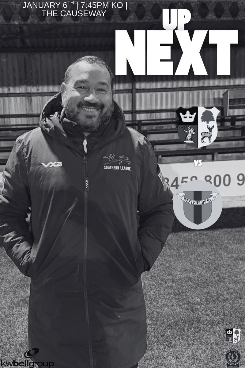 UP NEXT 💥

🆚 <a href="/Westfieldsfc1/">Westfields FC</a> 
🏟️ The Causeway
🏆 Hellenic Premier League
⏰ 7:45pm KO
🗓️ 6th January 

#TheForesters || #CTFC 🖤🤍