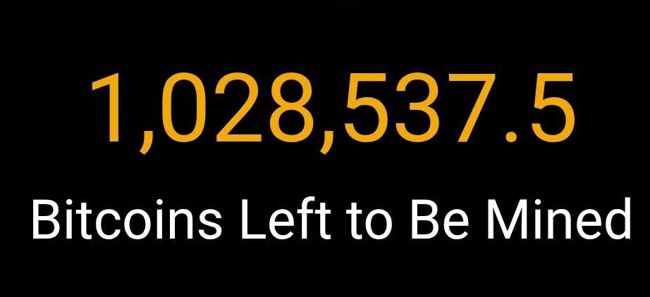 🚨 MAJOR UPDATE: Just 1.028M #Bitcoin are left to be mined 😳