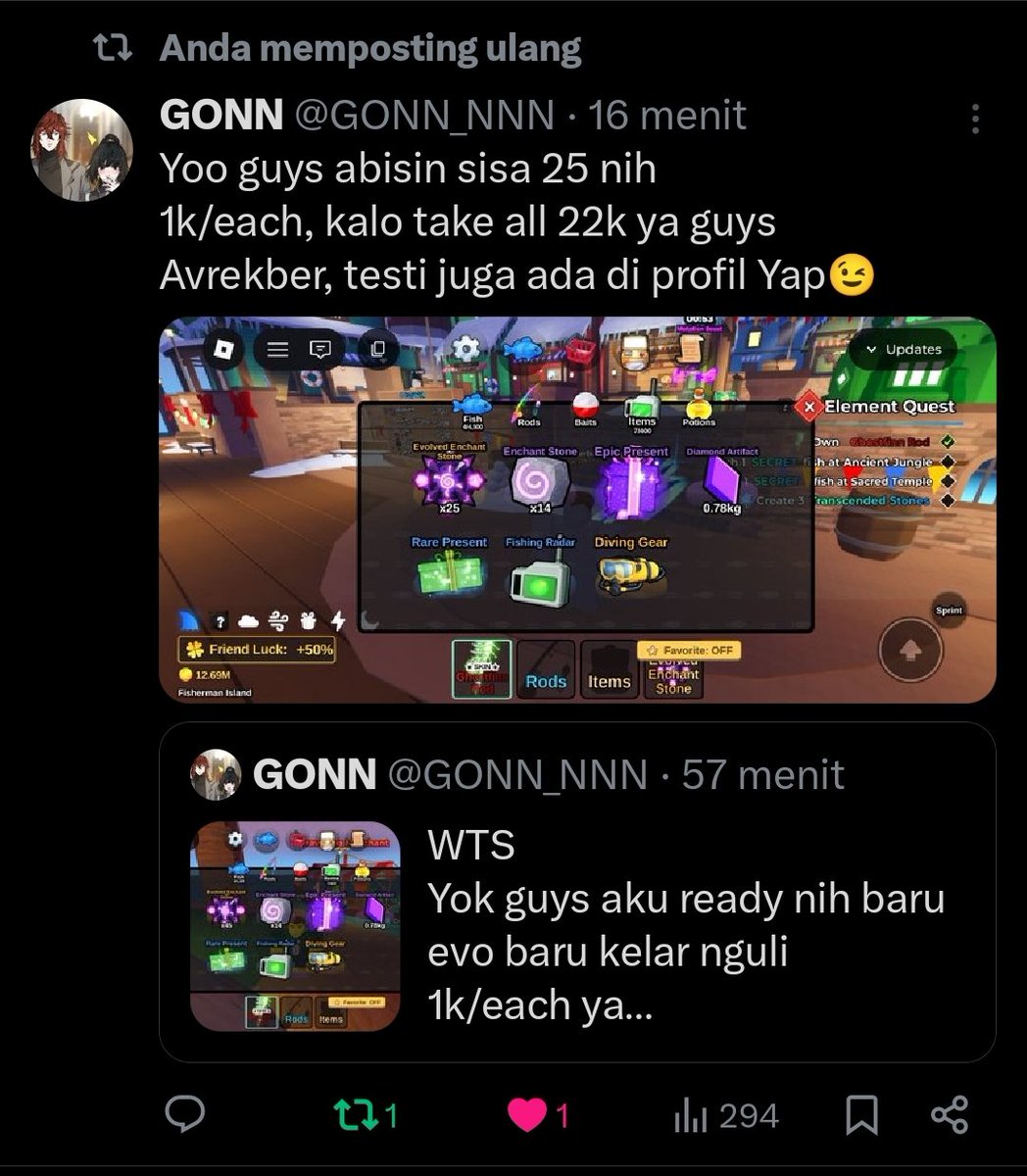 GONN_NNN's tweet image. Done, sold all batu guys 🙌🏻
Besok otw stok lagi😉