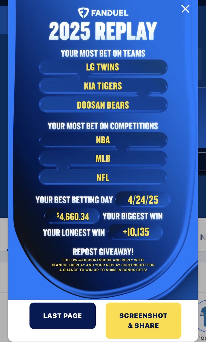 brettfarveson4's tweet photo. @FDSportsbook #fanduelreplay https://t.co/bEabzA71bk
