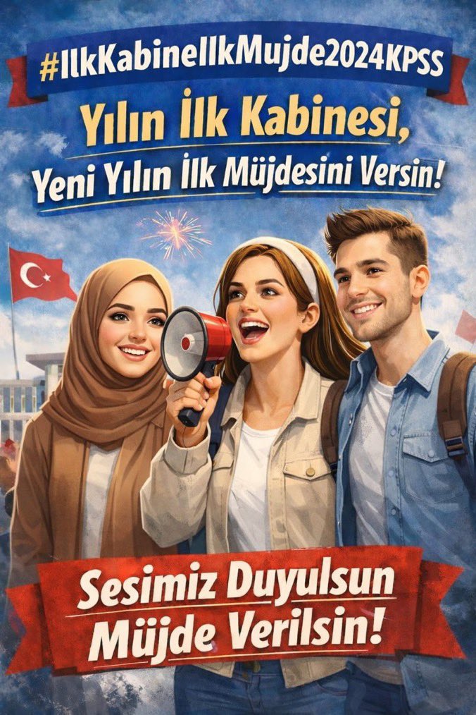 86 bin ücretli öğretmenin çalıştığı yerde 15 bin atama ve komik branş kontenjanları kabul edilemez.

2024 KPSS’yle adil branş dağılımlı bir ek atamayla derece yapmış öğretmenlerin hakkı geri verilmelidir.

<a href="/RTErdogan/">Recep Tayyip Erdoğan</a>
<a href="/dbdevletbahceli/">Devlet Bahçeli</a>
<a href="/Yusuf__Tekin/">Yusuf Tekin</a>

#Kabine24KPSSEkYirmiBeşBin