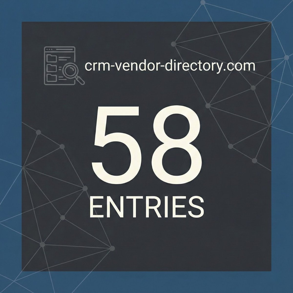 CRMSwitch's tweet photo. Our CRM Vendor Directory now has 58 entries. Recent additions are Super Easy CRM and OnePageCRM. https://t.co/YXhZ9v4BJz
