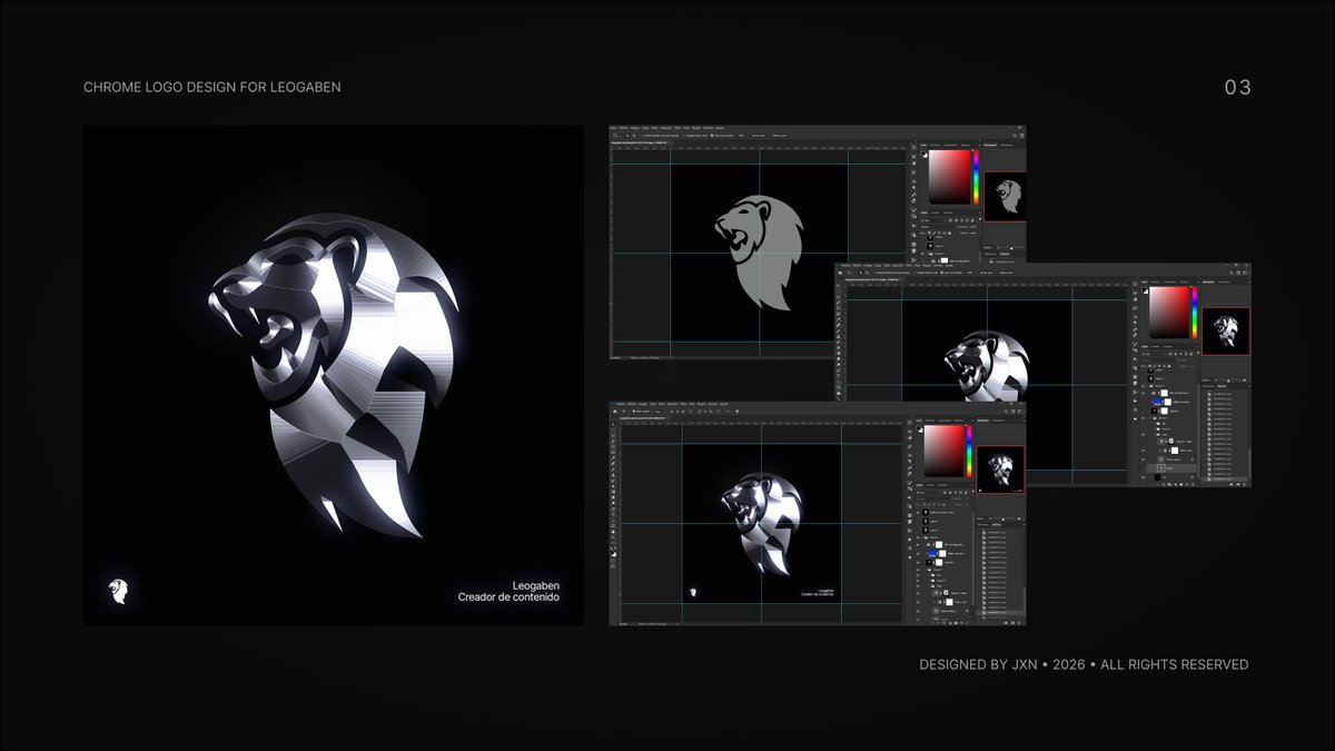 𝗦𝗲𝗹𝗲𝗰𝘁𝗲𝗱 𝗪𝗼𝗿𝗸𝘀: 𝟮𝟬𝟮𝟲 𝗩𝗼𝗹. 𝟭
Revamp set, header design and a chrome layerstyle study.
Portfolio: be.net/anioln

Open for new projects and freelance inquiries via DM.