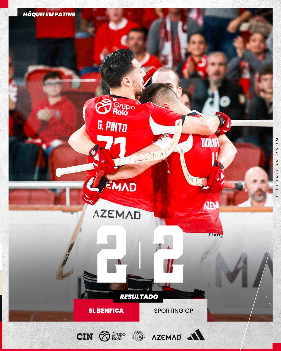 🦅 Termina o dérbi com um empate no marcador.

🏑 Lucas Ordoñez e Roberto Di Benedetto

#HóqueiBenfica