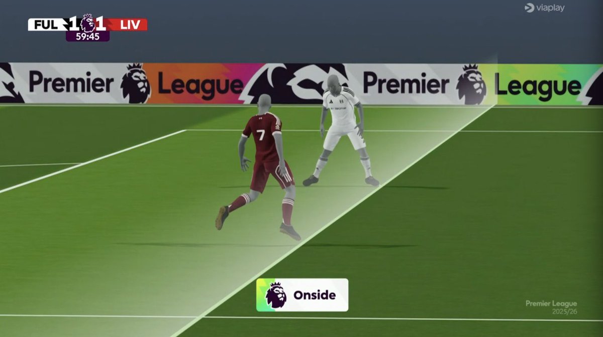 FPLMikel's tweet image. Well this has absolutely ruined the validity of semi-automated offside. 

Wirtz very evidentially offside, yet the semi-automated system has his foot incorrectly in the air and not in the same position? @FA_PGMOL