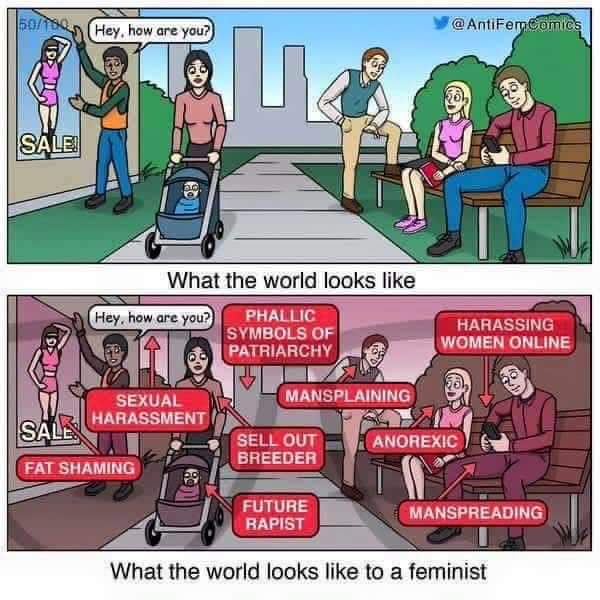 Ambar_SIFF_MRA's tweet image. How feminists view the world 🤡