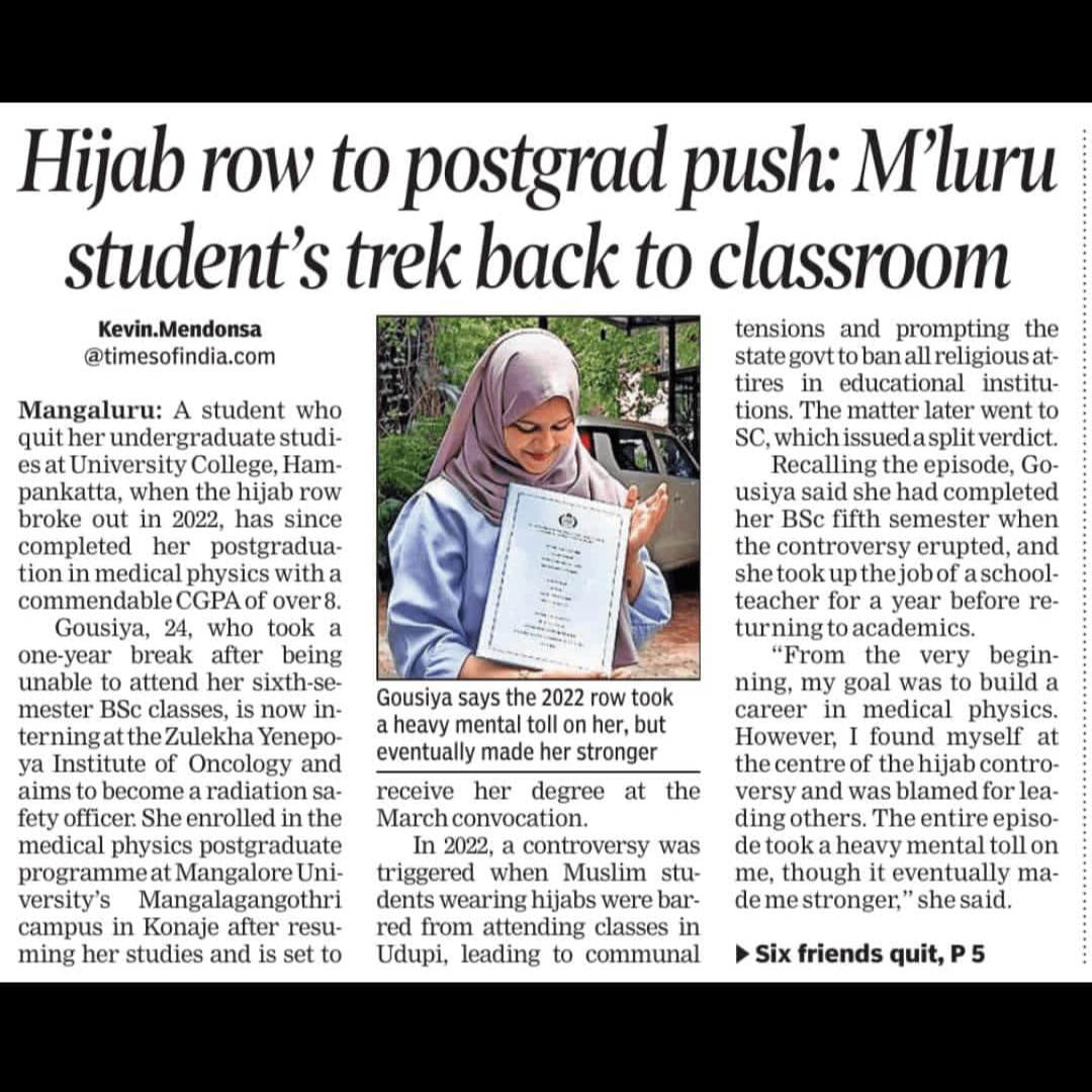 When Allah gives izzath no one can stop it, all I see is praise from all those people who mocked her for not removing the hijab during the controversy, your resilience is truly inspiring. May Allah grant you success in both of the worlds. Aameen 
<a href="/gowsiyabinthali/">Gowsiya</a>