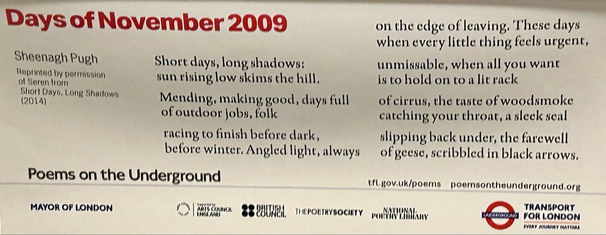ArnabIII's tweet photo. One of the pleasure of taking the tube down to London is unexpectedly coming across lines that continue to resonate when you come up to the surface to be buffeted by the cold and wet; stirs the dying embers of your imagination making you glad you undertook the journey. https://t.co/oq2bEYjKfs