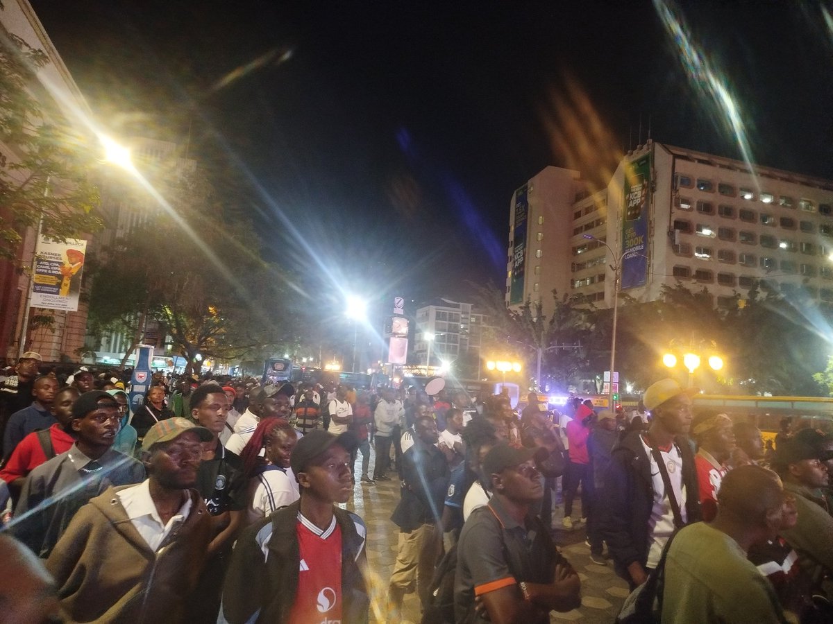 FootballKe_90's tweet photo. Kenyans turn up in large numbers at the Kenya National Archives to watch Tanzania against Morocco 

#AFCON2025 https://t.co/8zg59zKDOK