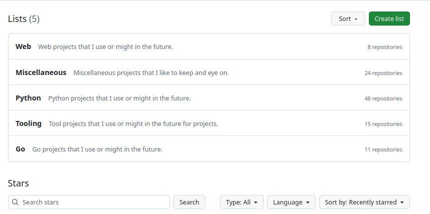 movedempackets's tweet photo. I've just found lists for #GitHub stars. Who else knew this feature existed?

Could this be helpful for grouping starred projects that aren't primarily written in the same language they relate to, e.g @astral_sh uv? https://t.co/PcmzBRzism