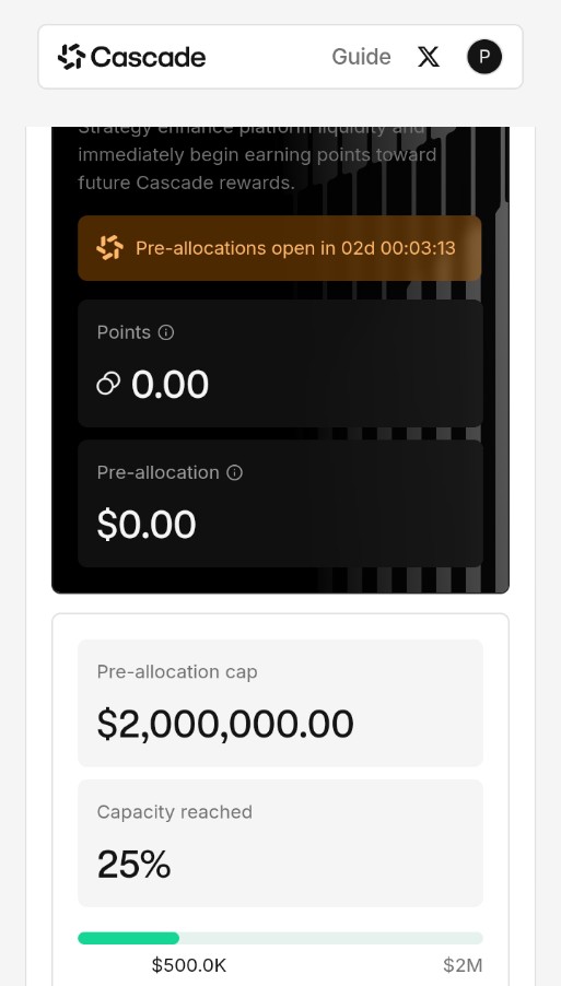 Pone_crypto's tweet image. Finally in @cascade_xyz .

Now let's grow together 😁 

Finding people's who are Willing to deposit.