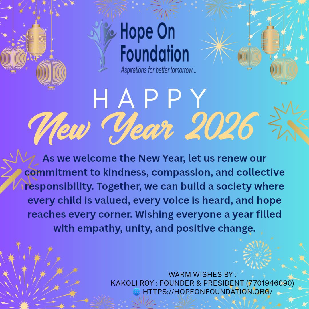 HofNgo's tweet photo. Hope On Foundation extends heartfelt wishes to our community, supporters, and well-wishers.
May this year bring hope, health, dignity, and opportunities for all. Together, let us continue to uplift lives, spread compassion, and build a stronger, more inclusive society. https://t.co/t3CtJYBqpY